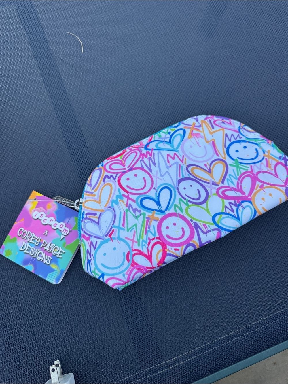 iScream x Corey Paige Rainbow Smiley Hearts Kids Pencil Pouch - Multicolor